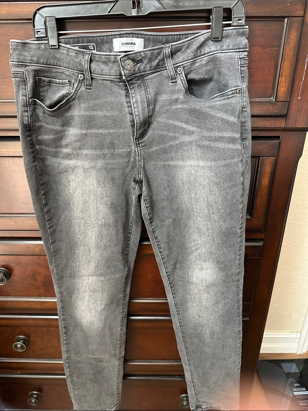 Sonoma Gray Black Wash Skinny Jeans